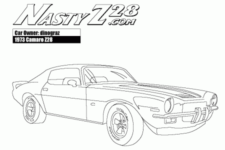 Super Car Chevrolet Camaro Coloring Page For Kids