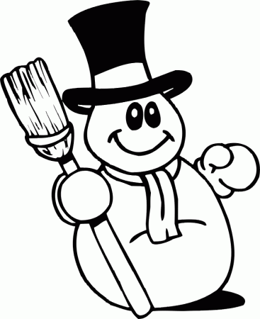 Snowman Coloring Page | Happy Snowman