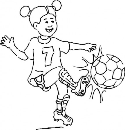 Print Girl Playing Soccer Coloring Pages or Download Girl Playing 