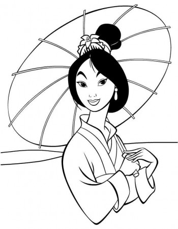 Disney Sweet Princess Mulan Coloring Pictures