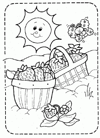 great Strawberry Healthy Fruit Coloring Pages for kids | Great 