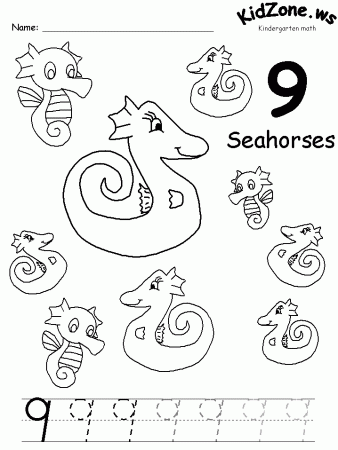 Preschool Printables : Number 9 Coloring Pages Printable Coloring 