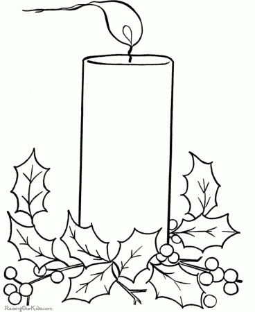 Free Christmas coloring pages – Candles Free Coloring Sheets 