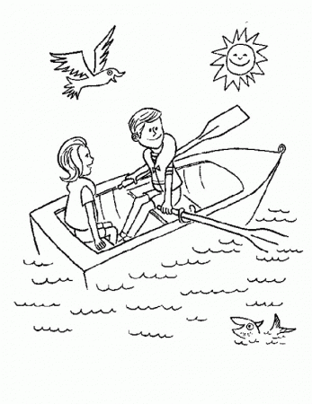 ROW ROW YOUR BOAT Colouring Pages