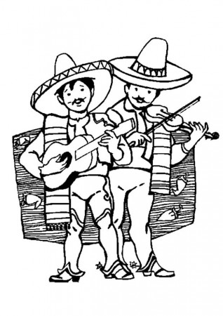 Coloring page Mexican musicians - img 21868.