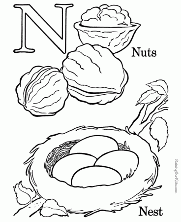 Alphabet coloring sheet - Letter N | Colouring sheets