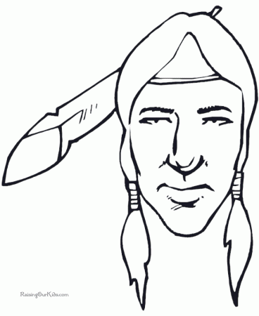 Thanksgiving Indian Preschool Coloring Pages 021