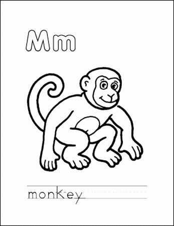 M is for Monkey Coloring Sheet | Coloring