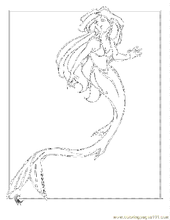 Coloring Pages Mermaid Coloring Page 6 (Cartoons > The Little 