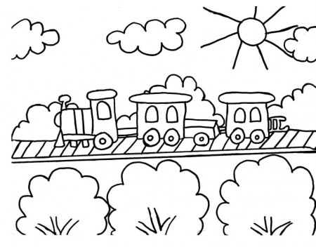 Simple Free Train Coloring Page | Image Coloring Pages