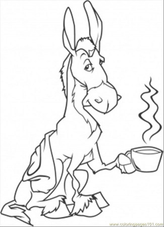 Coloring Pages Donkey With Coffee (Food & Fruits > Drinks) - free 