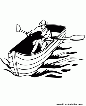Row boat Colouring Pages