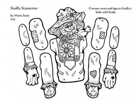 Vector Of A Cartoon Scarecrow Outlined Coloring Page Scarecrow 