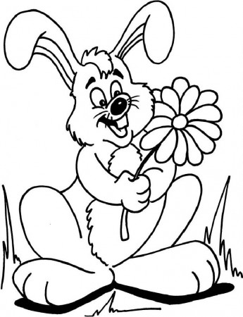 cartoon Printable Rabbit Coloring pages for kids | Great Coloring 