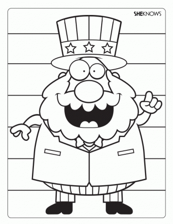 Color Uncle Sam - Free Printable Coloring Pages