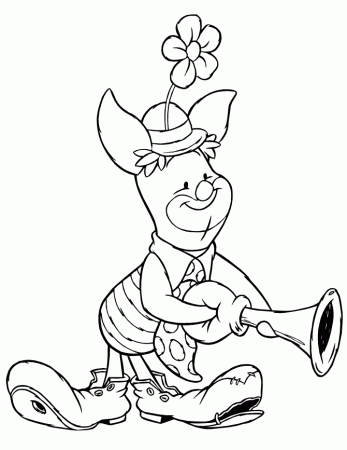 Cheerful Piglet Coloring Page | HM Coloring Pages