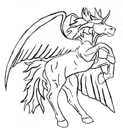 winged unicorns Colouring Pages (page 2)