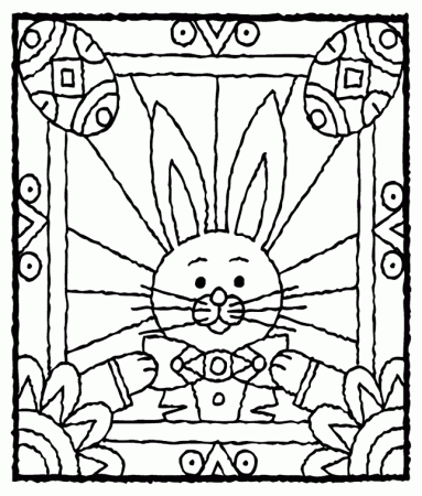 Easter bunny stained glass window | Kids' Coloring Pages