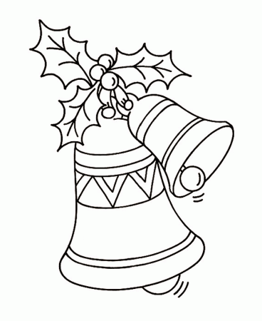 Christmas Bells And Holly Coloring Pages