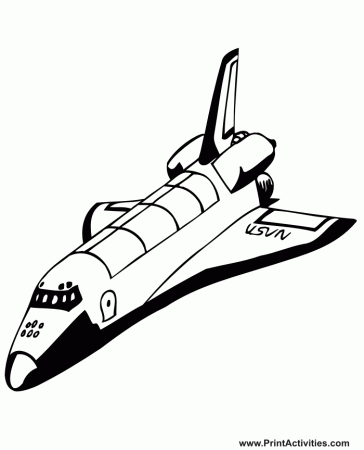 Space Shuttle Coloring Page Of A Realistic Looking Space Shuttle 