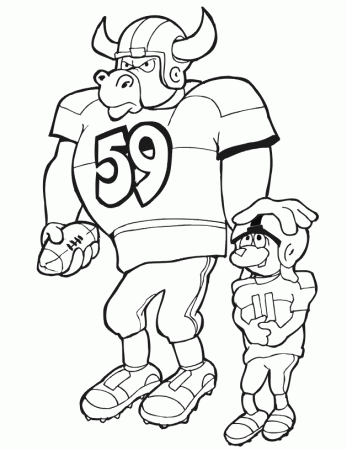 Football Coloring Picture | Bull and Dog Football Players