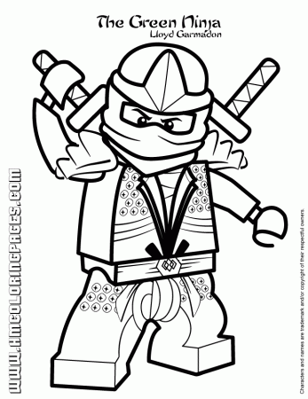 Lloyd Ninjago Green Ninja With Swords Coloring Page | Free 
