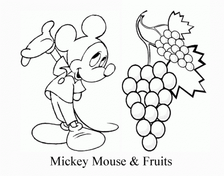 Disney Mickey And Fruits Coloring Pages Coloring Pages For Kids 