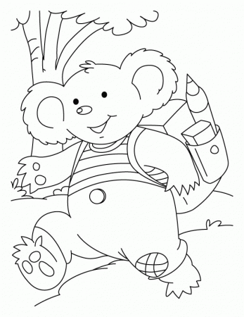 Back To School Coloring Sheets Koala rush to school coloring pages 