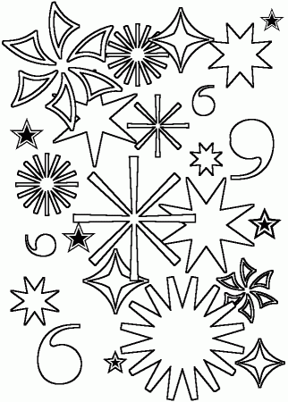 Coloring & Activity Pages: Fireworks Coloring Page