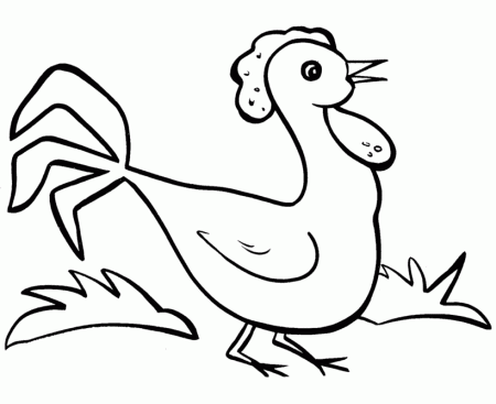 Easy Shapes Coloring Pages | Free Printable Rooster Chicken Easy 