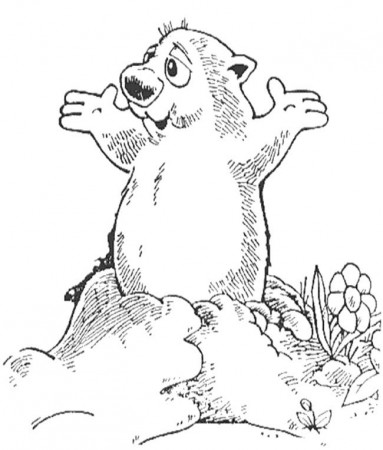 Happy Groundhog Day Coloring Page: Happy Groundhog Day Coloring Page
