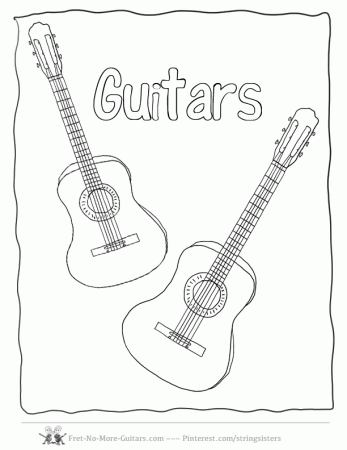 Guitar Coloring Pages Acoustic Guitar,Music Collection of Guitar 