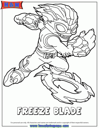 Skylanders Swap Force Water Freeze Blade Coloring Page | Free 