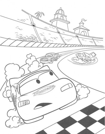 Speeding Car On The Track Coloring Page - Race Car Car Coloring 