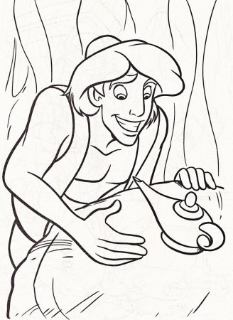 Aladdin And Magic Lamp Coloring Pages - Aladdin Cartoon Coloring 