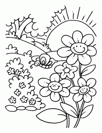Coloring Pages For Kids Flowers | Download Free Coloring Pages