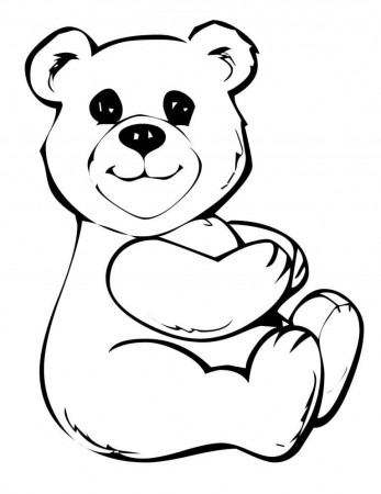 Cute Teddy Bear Coloring Page - Free Printable Coloring Pages for Kids