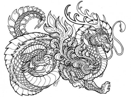 25 Printable Dragon Coloring Pages for Adults - Happier Human
