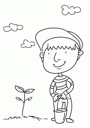Plant a Tree on Earth Day Coloring Page