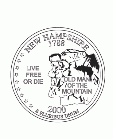 USA-Printables: New Hampshire State Quarter - US States Coloring Pages