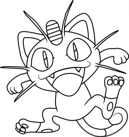 Meowth 2 Coloring Page - Free Printable Coloring Pages for Kids