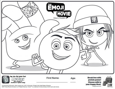 McDonalds Happy Meal Coloring and Activities Sheet – The Emoji Movie – Kids  Time