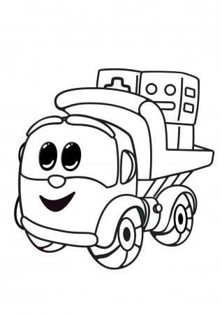 Leo the Truck Coloring Page: Color Leo, Lifty, and Scoop!