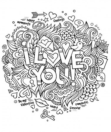 I love you - Positive & inspiring quotes Adult Coloring Pages