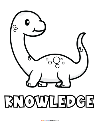 Knowledge dinosaur coloring page