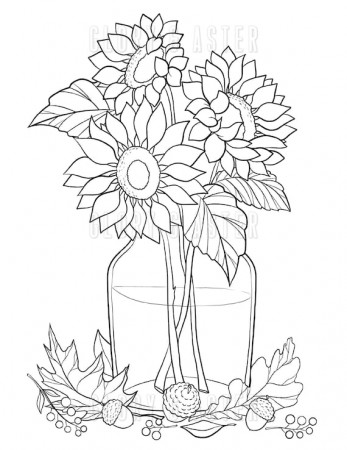 Sunflowers Coloring Page Coloring ...