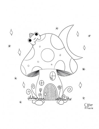 Cute Mushroom Frog Coloring Page, Cute ...