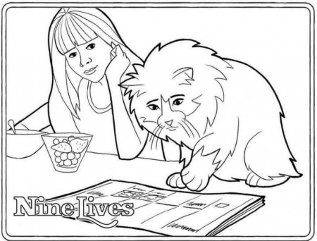Nine Lives Coloring Page