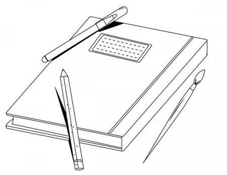 Exercise Book And A Pen Coloring Page : Coloring Sun