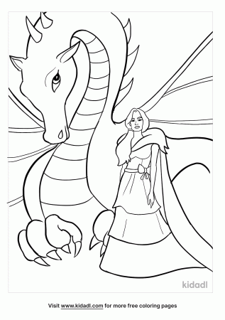 Complex Dragon And Princess Coloring Pages | Free Princess Coloring Pages |  Kidadl